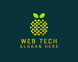 Tech Circuit Fruit  logo design