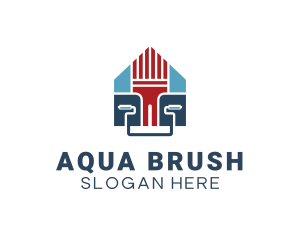 Painting Brush Home Renovation logo design