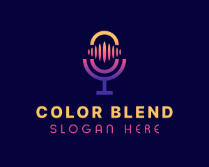 Gradient Mic Podcast logo design