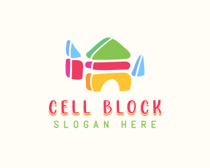 Preschool Building Block Toy logo design