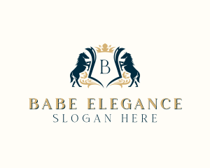 Elegant Horse Crest logo design