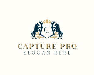 Elegant Horse Crest logo design