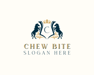 Elegant Horse Crest logo design