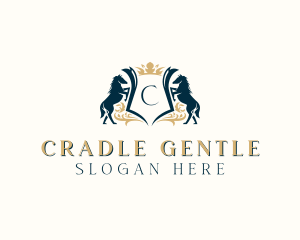 Elegant Horse Crest logo design