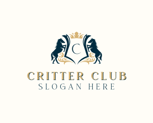 Elegant Horse Crest logo design