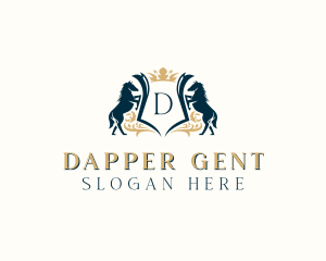 Elegant Horse Crest logo design