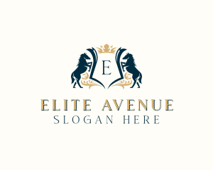 Elegant Horse Crest logo design