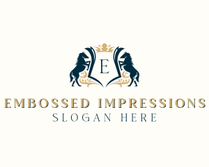 Elegant Horse Crest logo design