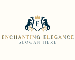 Elegant Horse Crest logo design