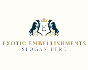 Elegant Horse Crest logo design