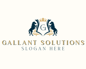 Elegant Horse Crest logo design