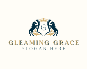 Elegant Horse Crest logo design