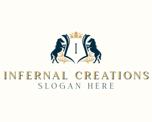 Elegant Horse Crest logo design