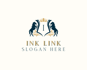 Elegant Horse Crest logo design