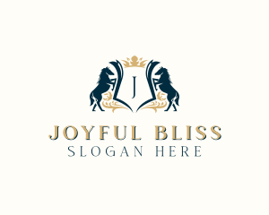 Elegant Horse Crest logo design