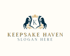 Elegant Horse Crest logo design