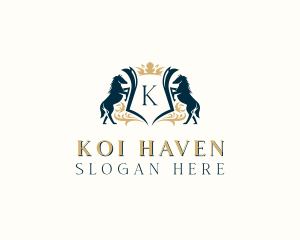 Elegant Horse Crest logo design