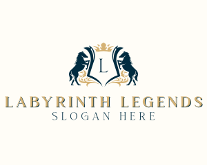 Elegant Horse Crest logo design