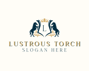 Elegant Horse Crest logo design