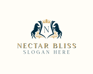 Elegant Horse Crest logo design