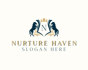 Elegant Horse Crest logo design