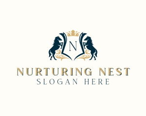 Elegant Horse Crest logo design