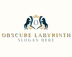 Elegant Horse Crest logo design