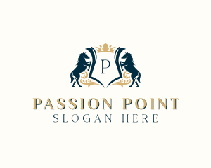 Elegant Horse Crest logo design