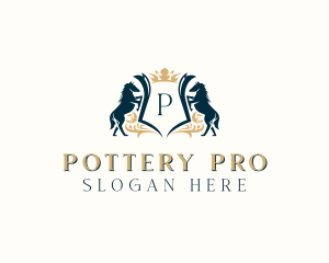 Elegant Horse Crest logo design