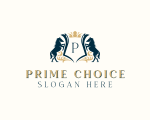 Elegant Horse Crest logo design