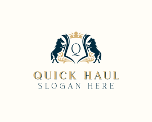 Elegant Horse Crest logo design