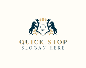 Elegant Horse Crest logo design