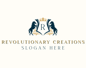 Elegant Horse Crest logo design