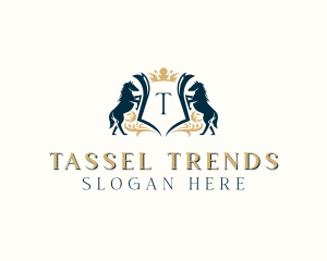 Elegant Horse Crest logo design