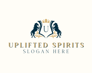 Elegant Horse Crest logo design