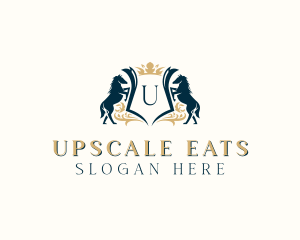 Elegant Horse Crest logo design