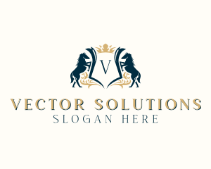 Elegant Horse Crest logo design