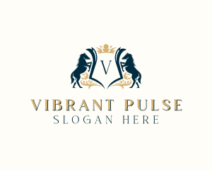 Elegant Horse Crest logo design