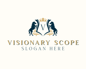 Elegant Horse Crest logo design