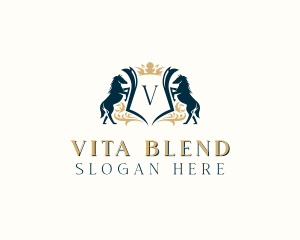 Elegant Horse Crest logo design