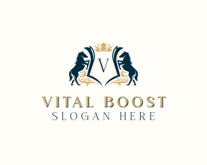 Elegant Horse Crest logo design