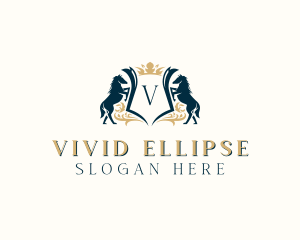 Elegant Horse Crest logo design