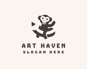 Monkey Pencil Art logo design