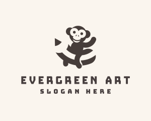 Monkey Pencil Art logo design