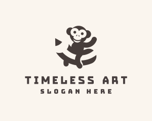 Monkey Pencil Art logo design