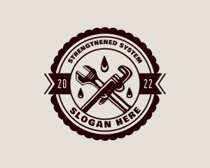 Pipe Wrench Handyman logo design