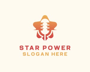 Microphone Star Podcast logo design