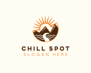 Mountain River Tourist Spot logo design