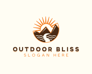 Mountain River Tourist Spot logo design