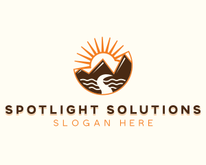 Mountain River Tourist Spot logo design